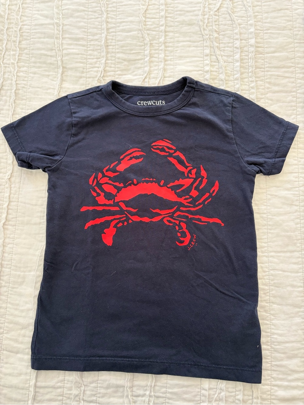 Crewcuts Navy Tee with Red Crab Graphic